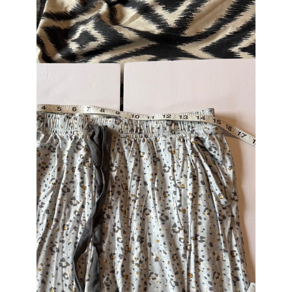 PJ Salvage Womens Blue Leopard Print Pajama Set Long Sleeve Button Up Large - Picture 5 of 7